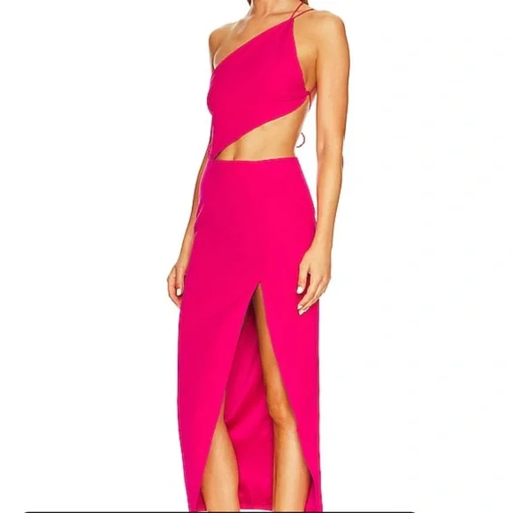 Bardot Pink One-Shoulder Midi Dress - Picture 8 of 12